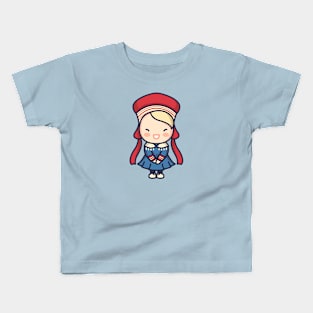 Cute Norwegian Girl in Traditional Clothing Kids T-Shirt